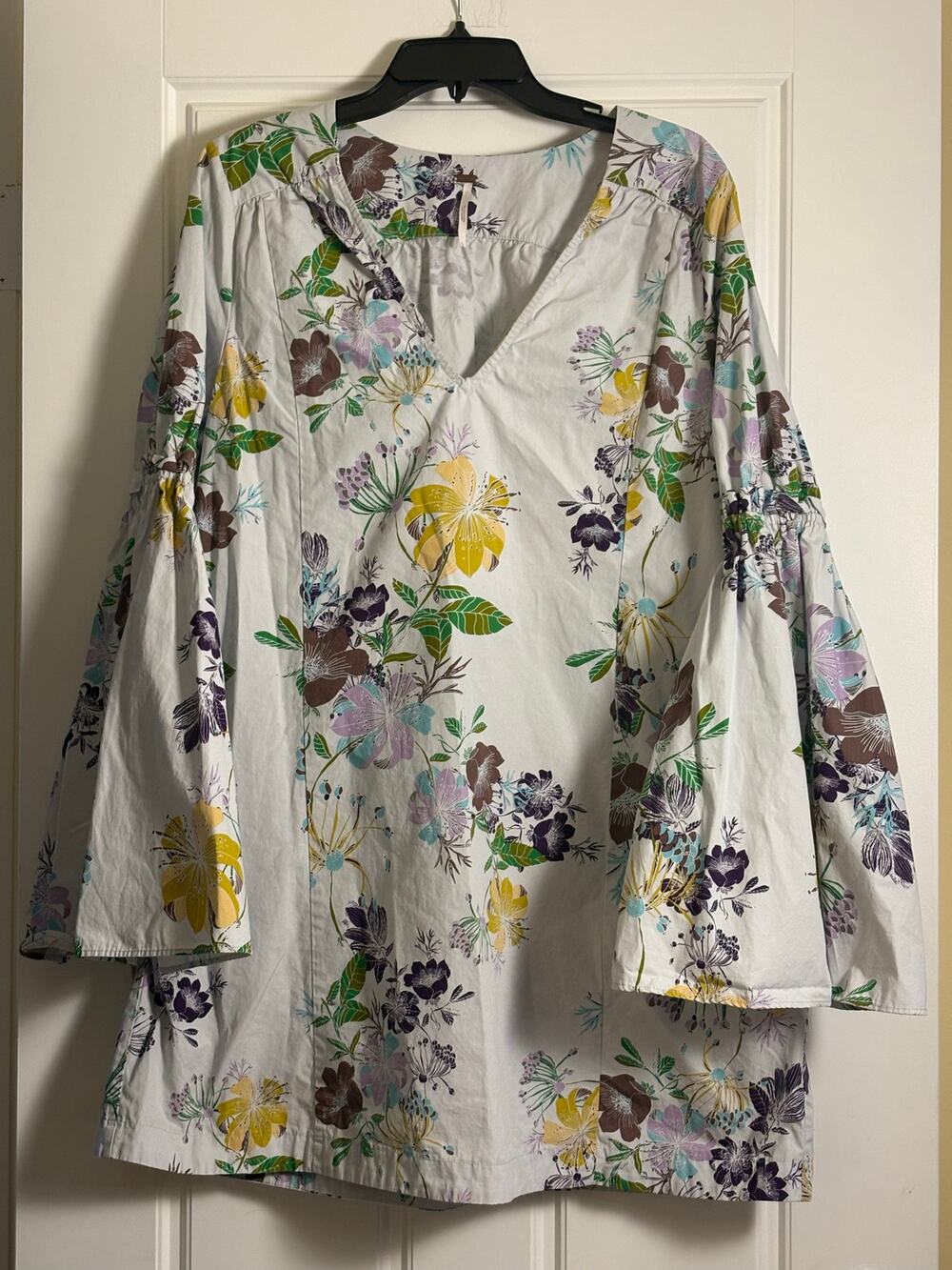 Free People Floral 100% Cotton Boho Tunic Dress Size L